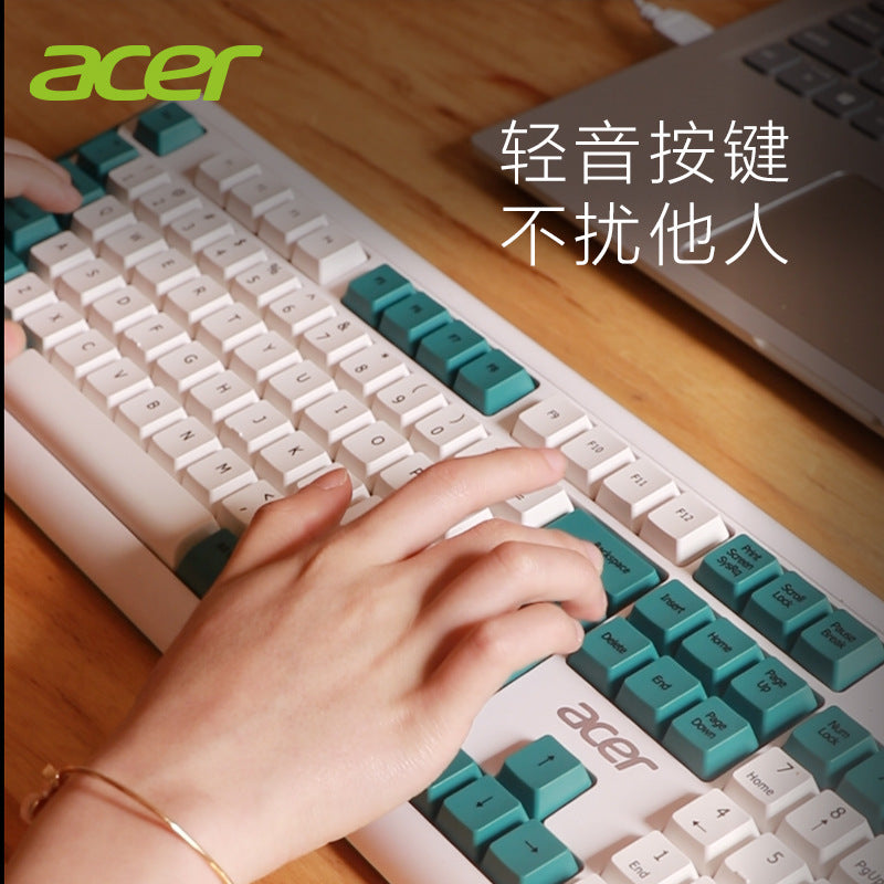 Source wholesale wired keyboard mute design notebook desktop membrane keyboard USB interface 104 key color matching