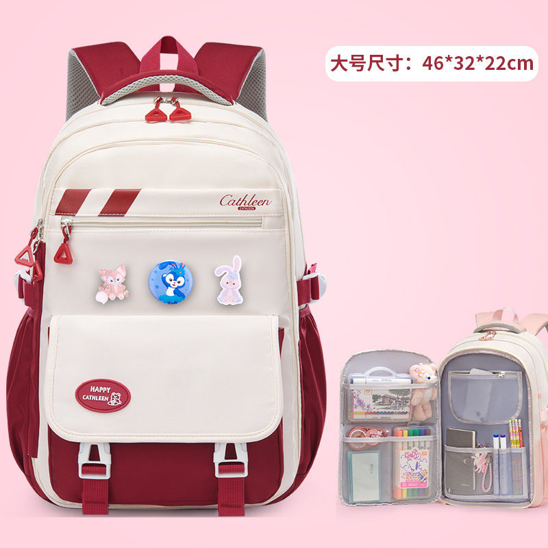 Primary school students' new schoolbags reduce the burden of spine care, junior high school and high school students ins sixth grade large-capacity backpacks
