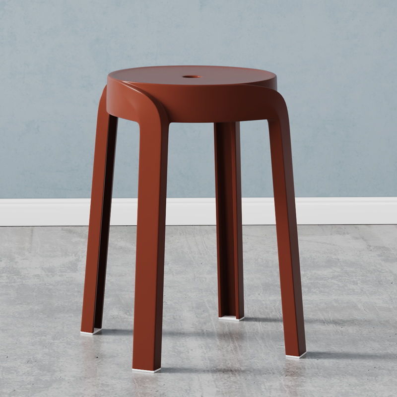 Influencer-approved fashionable plastic stool - thickened, stackable, round stool for home use - nordic dining stool - minimalist creative windmill stool - wholesale