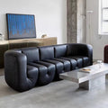 Swiss genuine leather designer modular artistic mid-century modern sofa