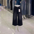 New arrival women's jeans high waist washed wide leg slightly flared cropped pants wholesale women cropped jeans
