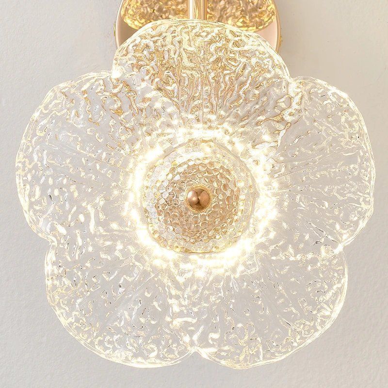 New french chic floral wall sconce - modern minimalist bedroom & dining room wall lamp - artistic ambiance lighting