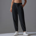 New drawstring solid color high-elasticity athletic sweatpants - breathable, loose-fit yoga pants for women, perfect for training, running, and fitness - ankle length