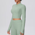 Short zippered outdoor running sports yoga outwearslimming look fitness long sleevesoutwear cloud-like quick-drying yoga clothes for women