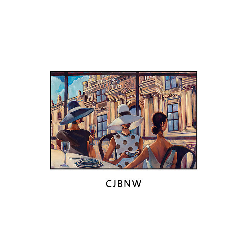 Industrial style bar decorative painting American retro beautiful woman oil painting ktv box hanging painting western restaurant cafe mural