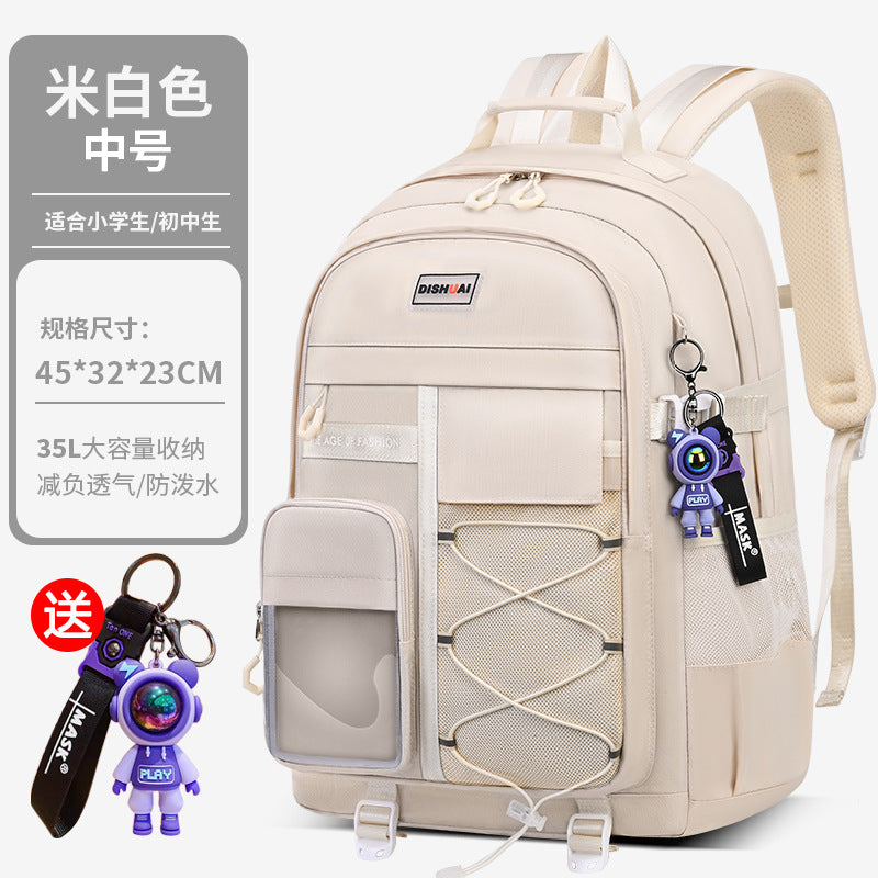 2026 new elementary and middle school boys' lightweight backpack - ergonomic, spine-supporting design for students - high school girls' large capacity, ultra-lightweight backpack