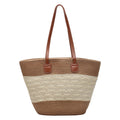 New woven bag large capacity tote bag simple versatile shoulder bag casual travel commute tote bag women's bag
