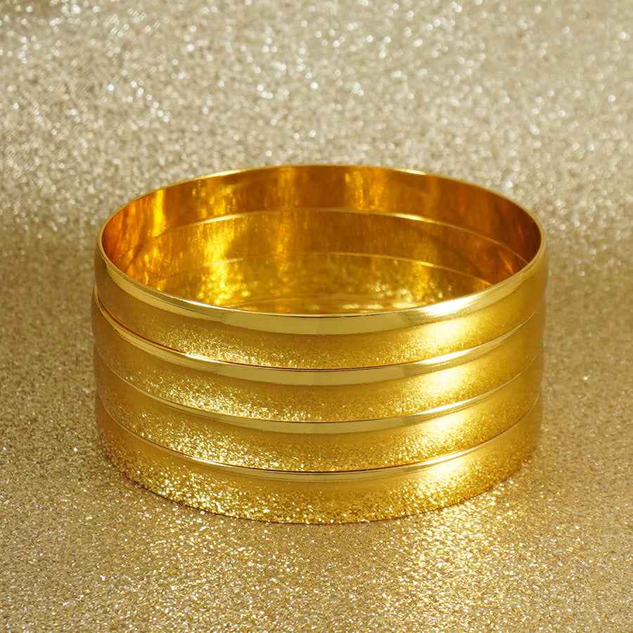 Middle eastern dubai plain bangle 18k color retention arabic african ethiopian bridal bangle gift