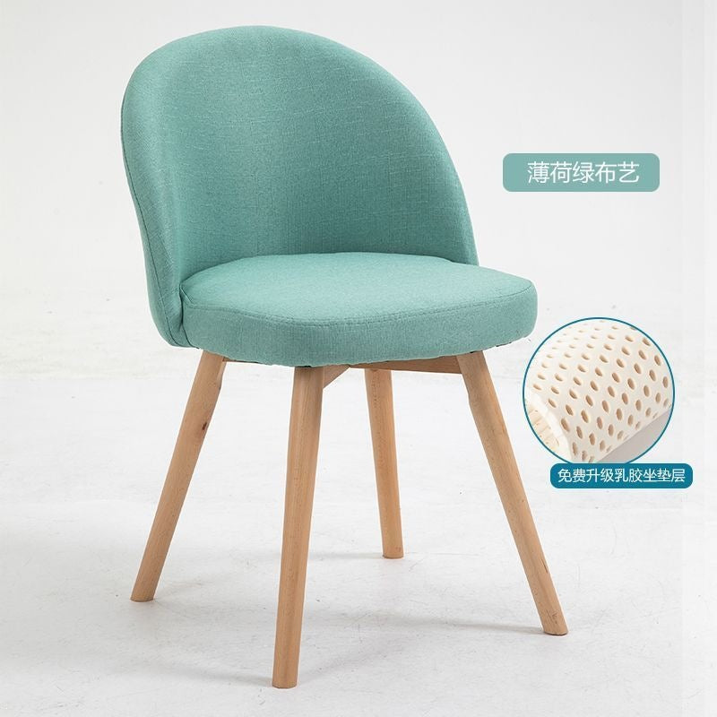 Computer chair for homesolid wood dining chair casualsittingplaid study desk stool girl bedroom makeup chair designer