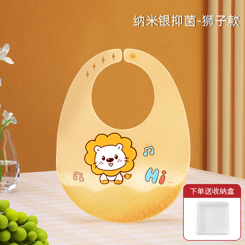 Baby eating bib silicone waterproofsoft bib kids feeding saliva bib baby food supplement bib