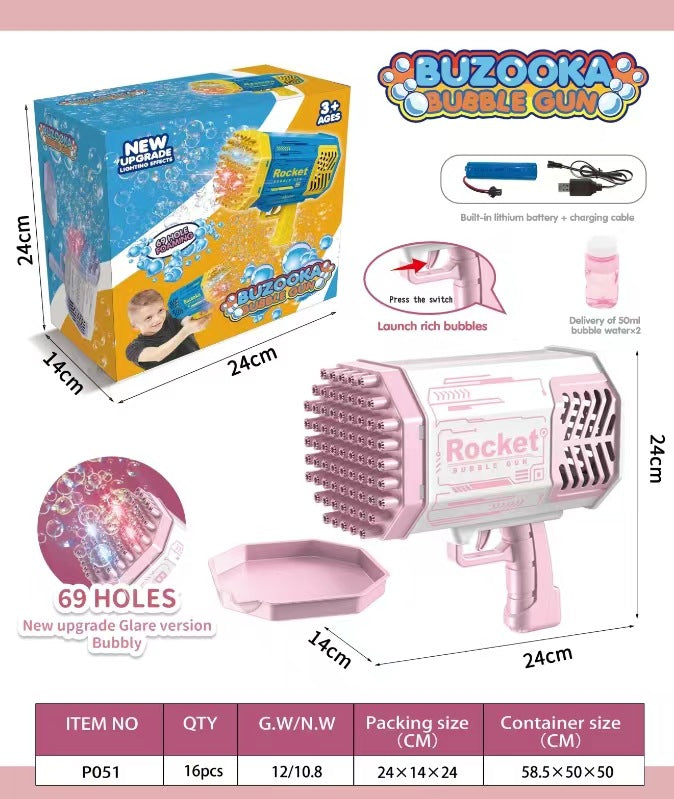 hot selling 40-hole space light bubble machine mini version gatling electric bubble blowing handheld kids toys