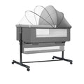 Multifunctional foldable crib, portable newborn bassinet, convertible baby bed, splice-together large bed
