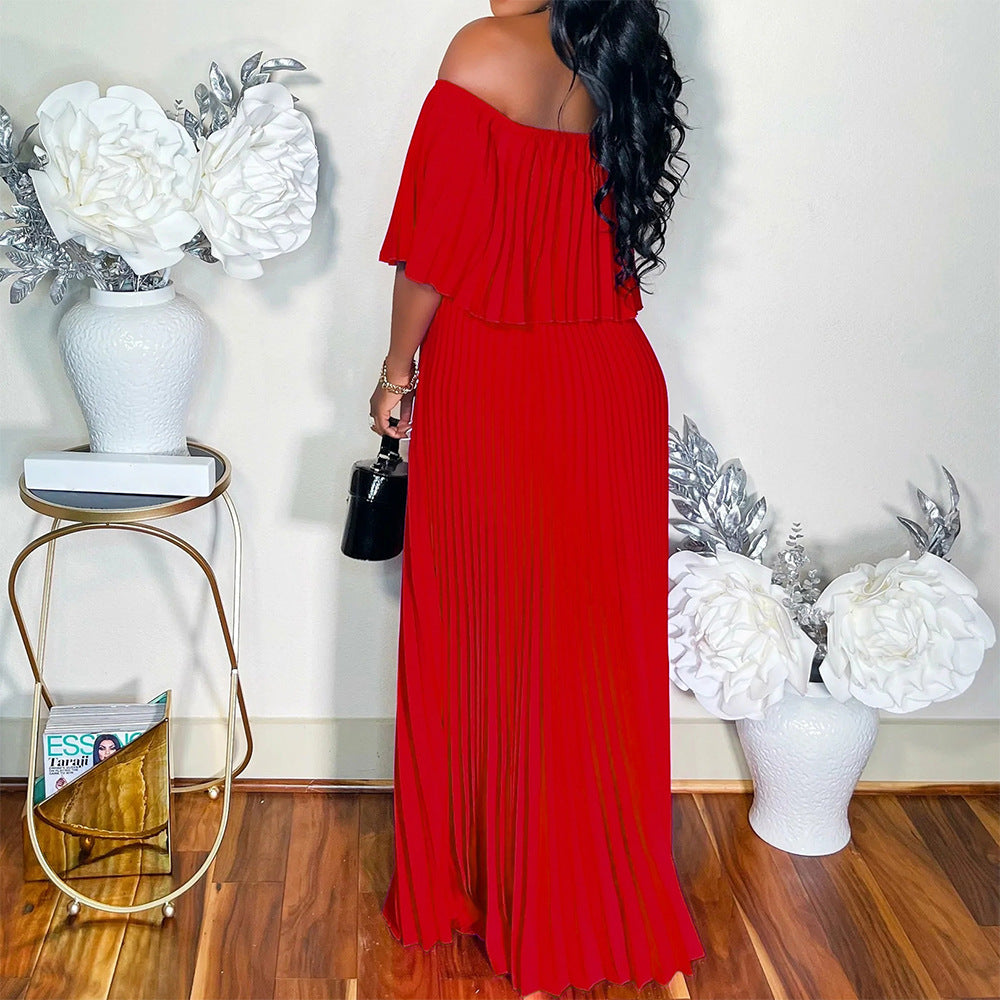 European station  autumn new women's camisole off-the-shoulder bodycon backless sexy slit dress