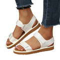 Plus size casual comfort velcro peep-toe sandals - versatile student style, breathable soft sole beach sandals