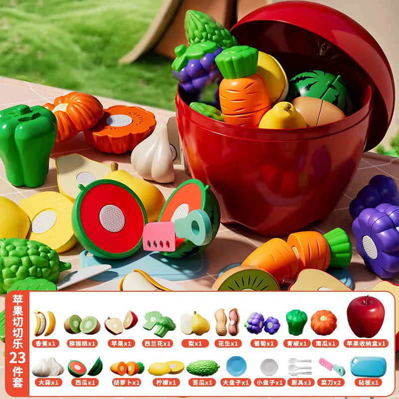 Kids' fruit cutting playset - peel, slice, and chew! early education toy for babies - realistic simulation to enhance cognitive skills