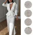 european and american cross-border women's fashion: new autumn collection - elegant floral deep v-neck maxi dress