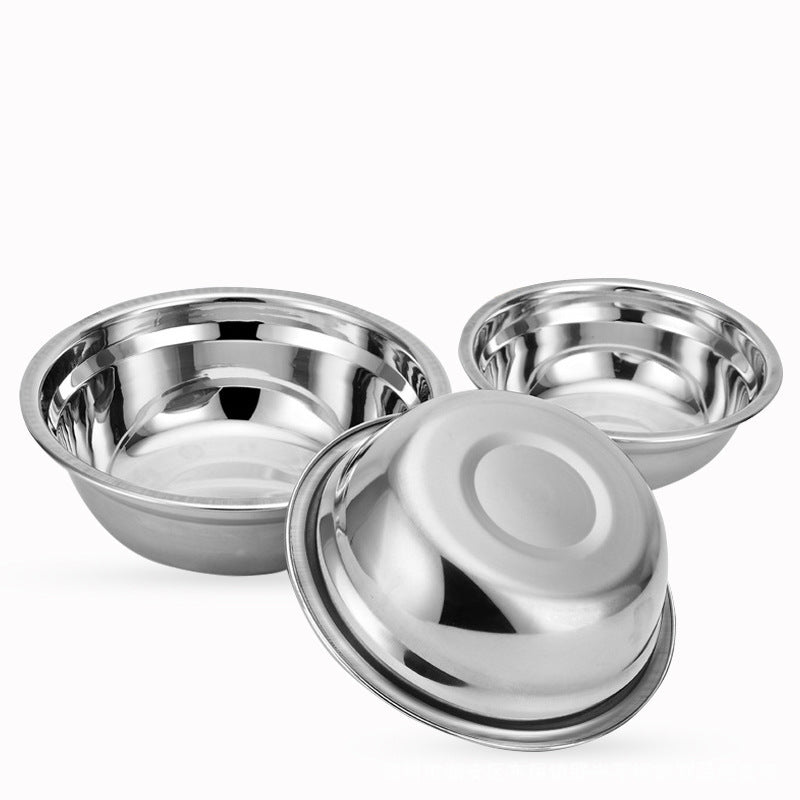 Food-grade 304 stainless steel soup bowls, perfect for home use, cafeterias, and restaurants. also suitable as serving bowls, cold salad bowls, or mixing bowls. customization with your logo is available