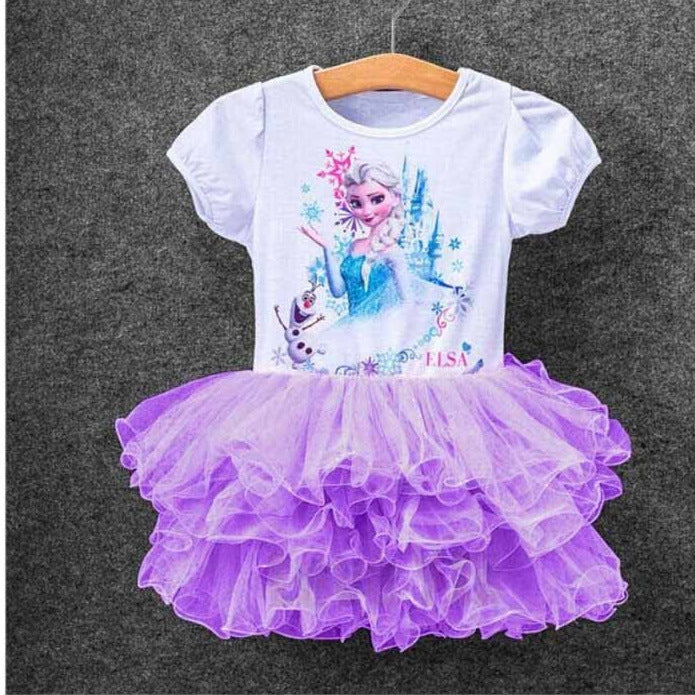 Summer new arrivals: girls' floral ruffle tulle skirt, frozen princess series patchwork dress
