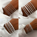 hot-selling retro cross cold style bracelet suitstylishcasualcut out multi-layered stacked jewelry accessories
