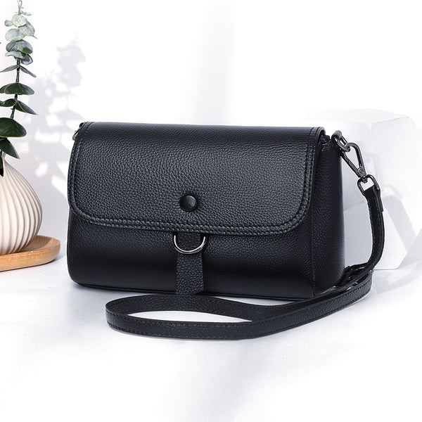 New arrival leather messenger bag women's 2025 new trend large capacity polyester shoulder bag cowhide mini square bag