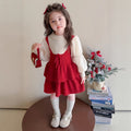Kidssweaterdress new year's greetings wear knitting long skirt fall and winternew arrival princess skirt girlsweater skirt