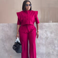 European and american cross-border african women's clothing  summer new fashionable and stylish designer short shirt and pants set