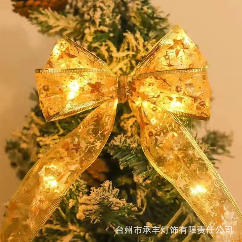 LED Christmas Ribbon Light String, Bouquet Gift Box Christmas Tree Decoration Satin Light Room Bedroom Gypsy Ambient Light