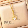 [titanium steel] light luxury elegant heart necklace for women high-end zircon inlaid versatile copper micro-inlaid electroplated clavicle chain jewelry