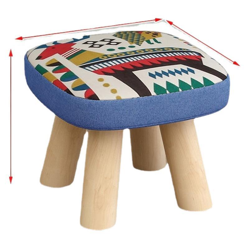 Cute children's cartoon creative eating small bench small stool household solid wood round stool sofa hair stool baby chair