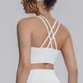 New arrival cross backless sports bra yoga wear topsbubble wrap push-up running training fitness vest for women