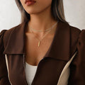 Layered paperclip figaro chain multi-layer necklace set - chic punk style women's jewelry - affordable luxury niche design