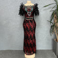 supply elastic sequin short-sleeved mermaid dress long skirt evening dress fashion african fashion women's clothing special price