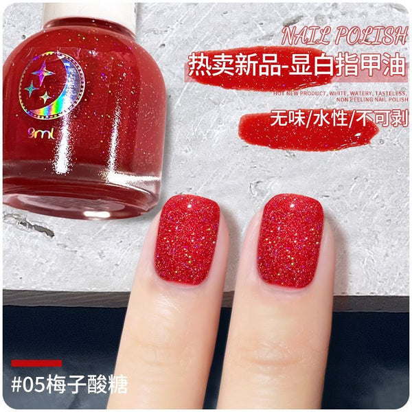 2024 new water-based nail polish cannot be peeled, new color and fragrance nail polish in autumn and winter, no-roasting burgundy purple