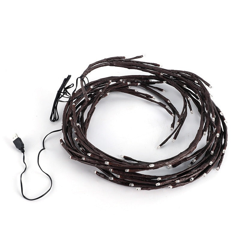DIY bendable remote control LED branch vine light, home decoration atmosphere environmentally friendly eye protection warm light vine light string