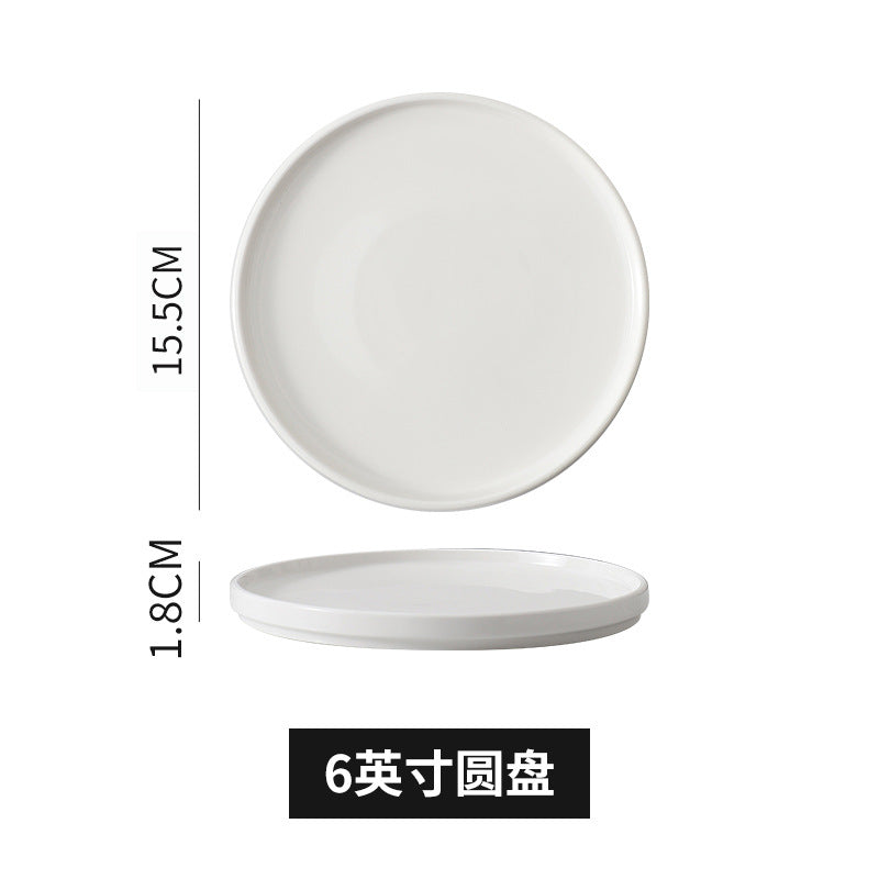 Japanese-style western dinner plates, creative steak plates, western dinner plates, creative black matte steak plates, commercial glossy white plates