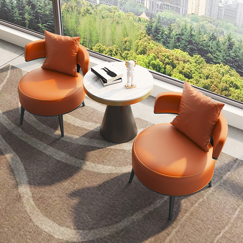 Nordic negotiation table and chair combination sales office reception lounge casual balcony leather single sofa coffee table combination