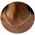 Amazon cross-border hot-selling jewelry stylish thick chain necklace fashion street style fashion ot buckle can be stacked clavicle chain