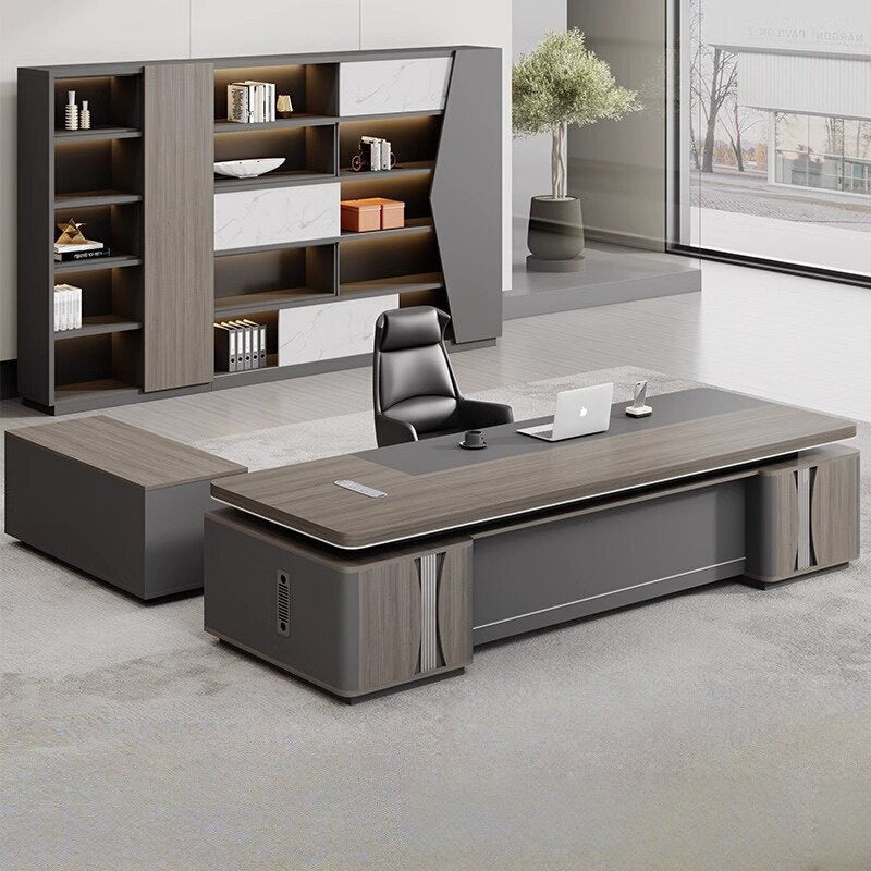Boss desk accessible luxuryclassy executive desk manager desk casual modern president office desk and chair combination