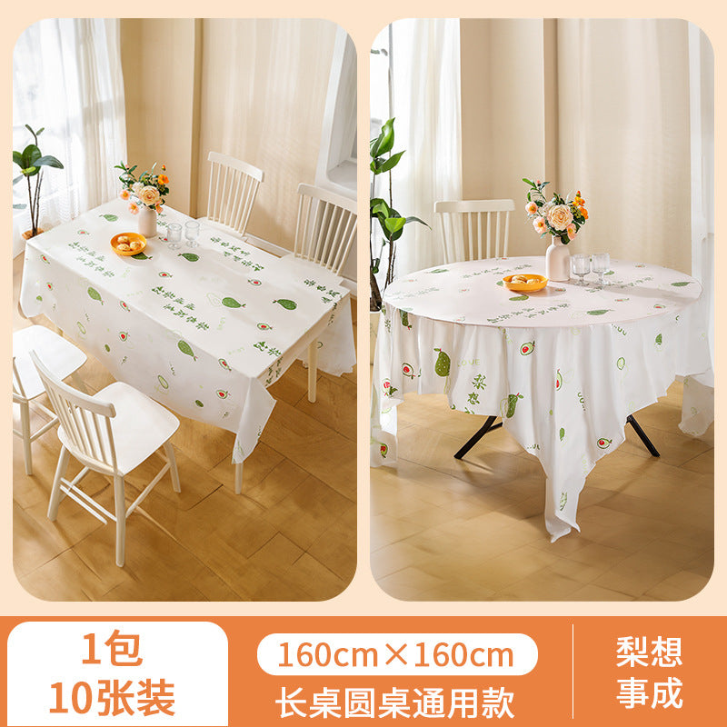 Disposable tablecloth for home use - rectangular, round, printed, extra thick plastic - perfect for chinese new year, spring festival, and kindergarten events