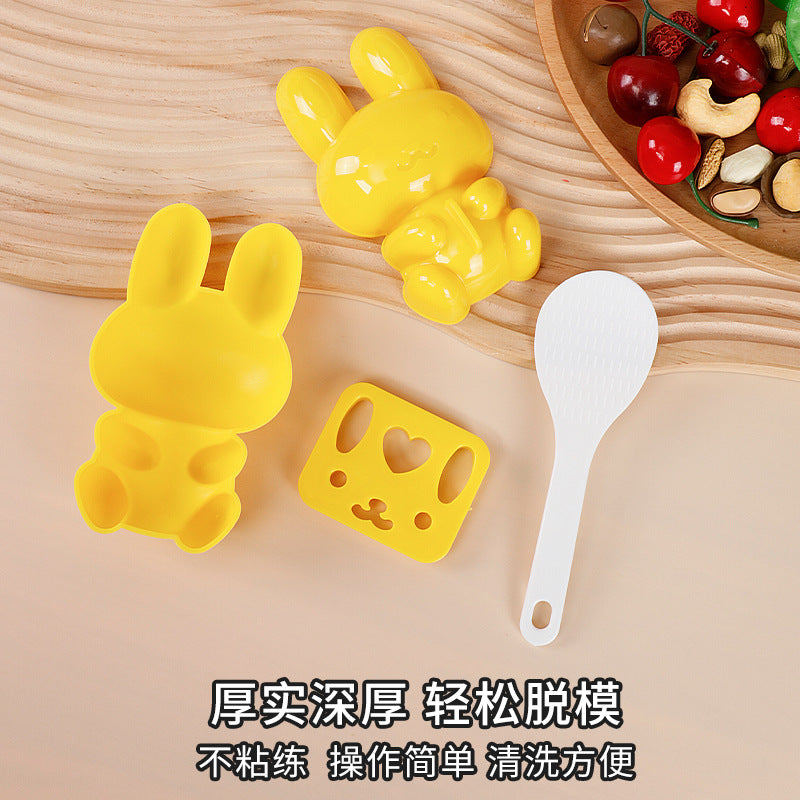 Creative cartoon rabbit rice ball mold - diy sushi mold for home use, kids' rice bento, cross-border hot seller