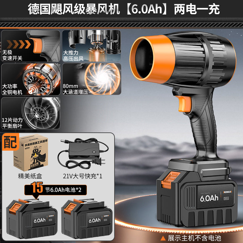 High-power industrial-grade blower with turbine fan – powerful air blower for dust, leaves, and snow removal (lithium battery powered)