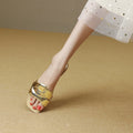 Summer new one-piece beach square toe criss-cross flat sandals & slippers for women