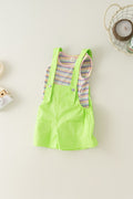Little girl's summer fashionable korean style two-piece set,  new summer collection, cute children's overalls set