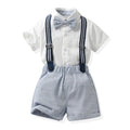 Kids dress first birthday summer boys short-sleeved white shirt boy host costume piano kindergarten performance costume