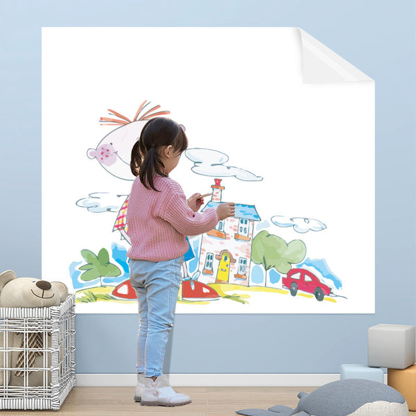 Electrostatic glue-free whiteboard wall sticker does not hurt the wall teaching home office graffiti drawing board removable erasable writing board