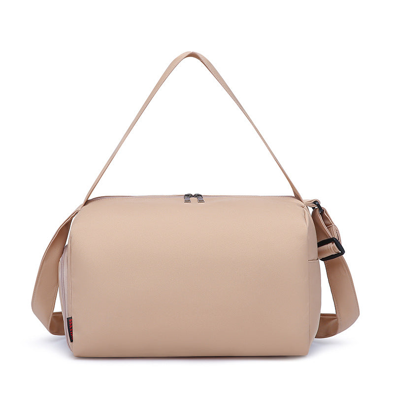 New travel bag trendy simple solid color sports fitness bag men and women business travel storage luggage independent shoe compartment