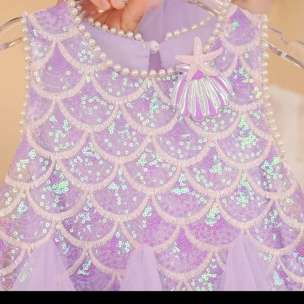 Girls' summer mermaid dress  new style little girl baby sequin skirt kids chic princess dress
