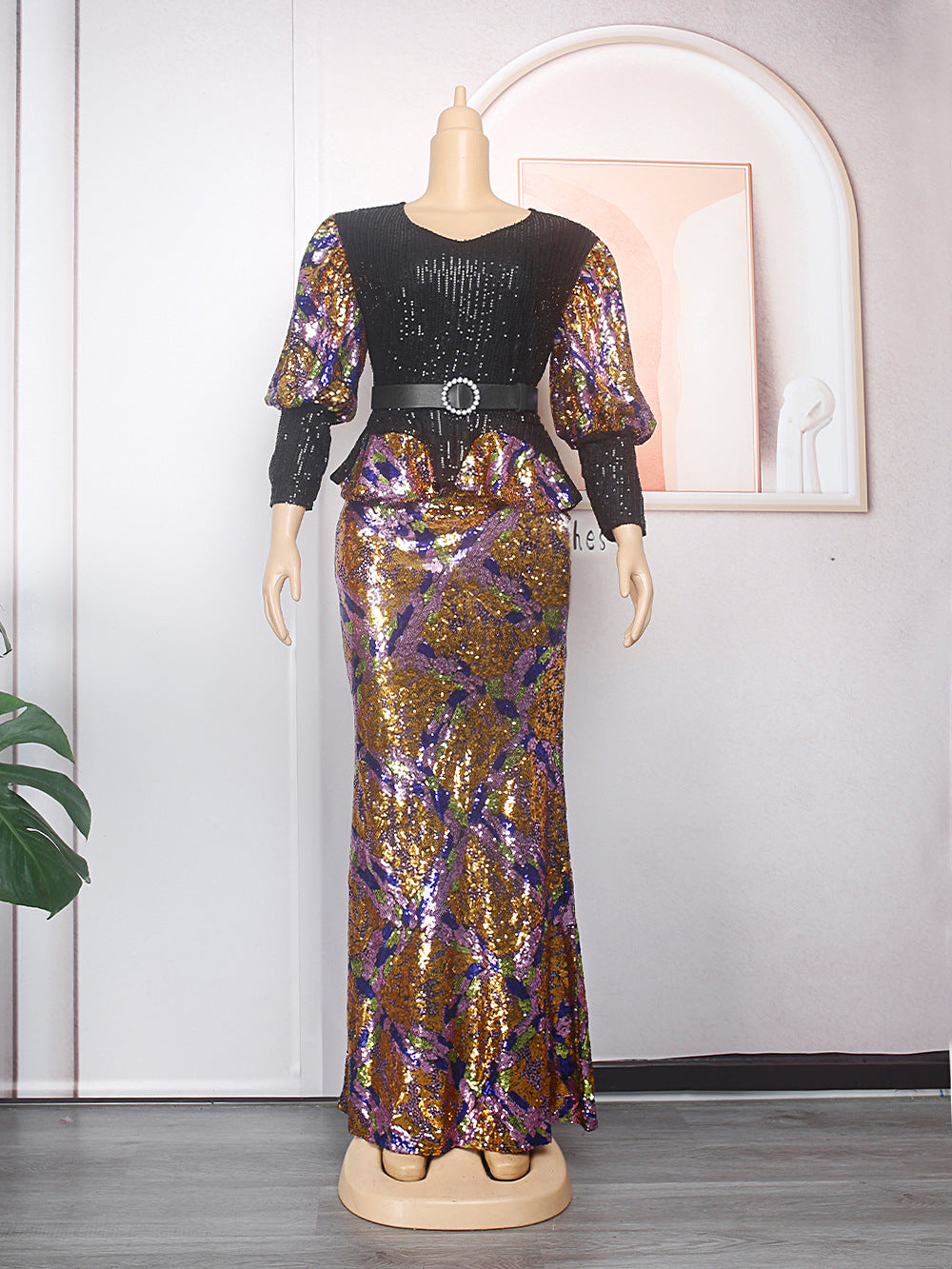 African plus size women's clothing  new european and american foreign trade  hot selling dress christmas party evening gown