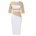 D399 african plus size women's clothing independent website  new fashion color block bodycon dress plus size foreign trade dress