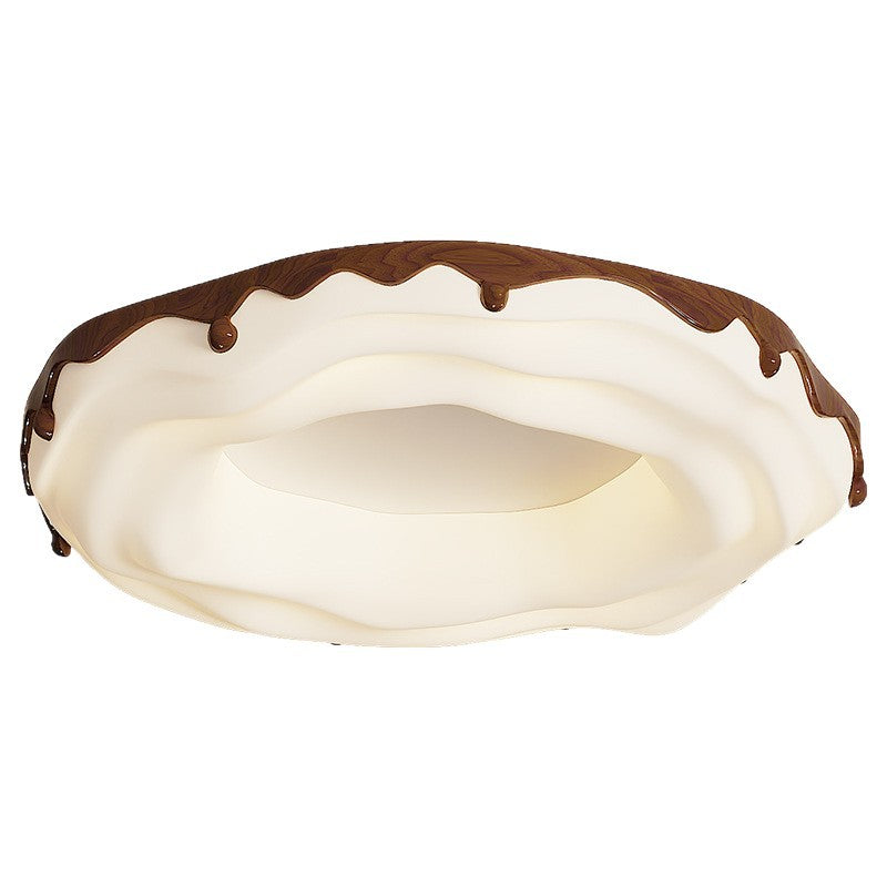 Medieval style walnut pattern retro master bedroom ceiling light creative cookie donut eye protection book room lighting decoration